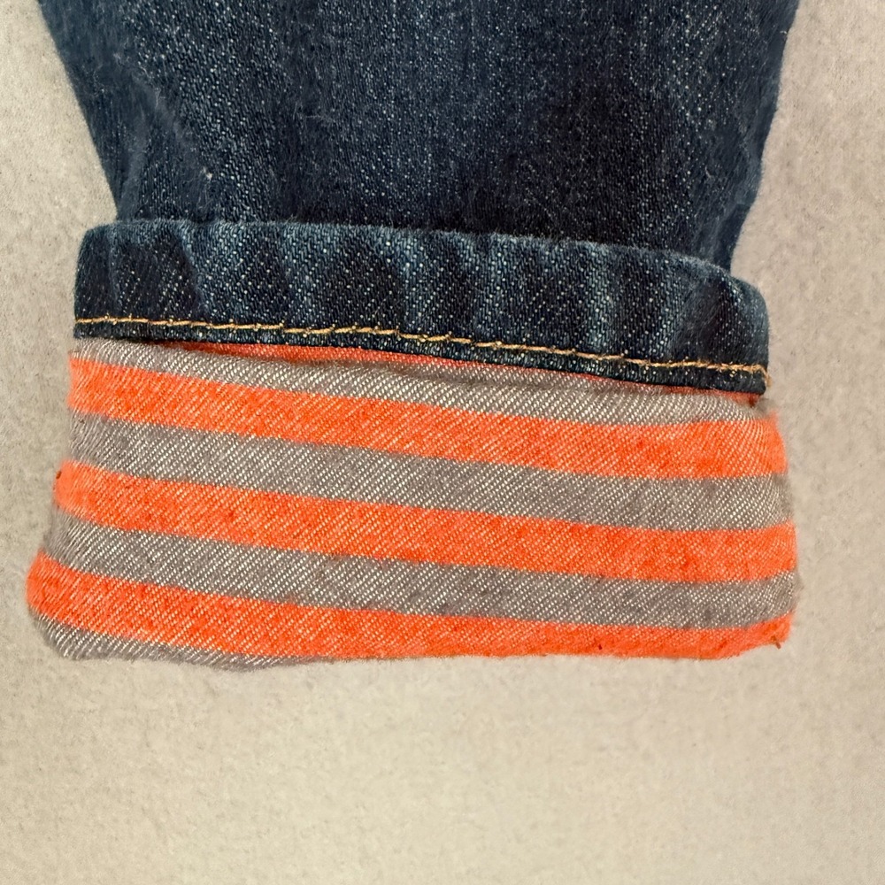 Mini Boden Flannel Lined Denim Jeans Boys Size 3T Navy Blue Cotton Pants - Picture 13 of 15